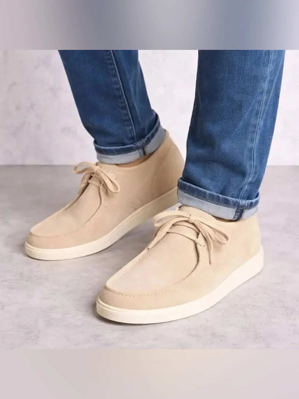 NEW Everlane Mens Pebble Suede The Desert Boot Lightweight White Sole Size 11.5